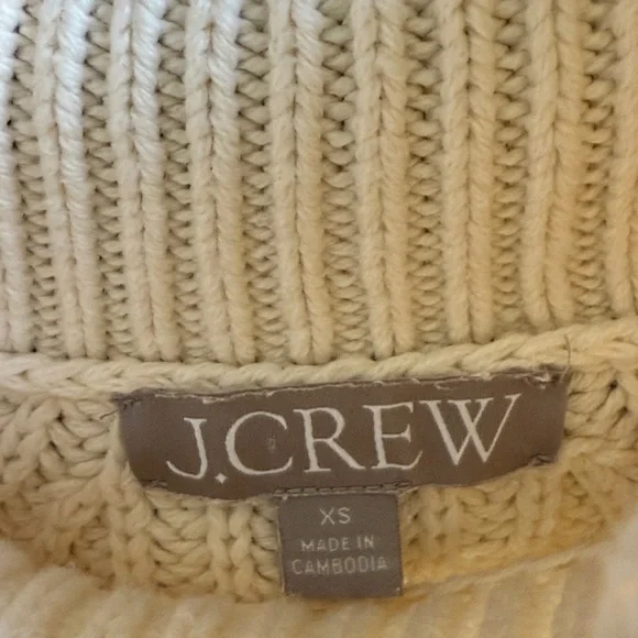 J. Crew 100% Cotton Cable Knit Sweater XS - Picture 4 of 4